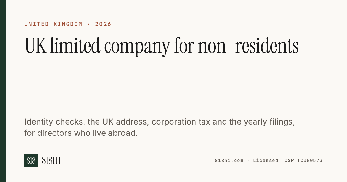 UK Limited Company for Non-Residents (2026): Identity Checks, Tax and the Yearly Filings
